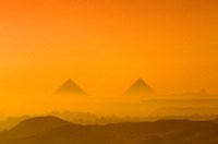 Pyramids at Giza, Khafre, Menkaure, Giza Plateau, Egypt Fine Art Print