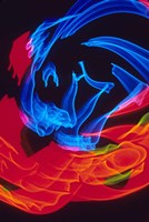 Red and Blue Neon Lighting with Nightzoom Fine Art Print