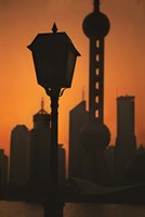 Oriental Pearl TV Tower and High Rises at Sunrise, Shanghai, China Fine Art Print