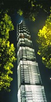 Jinmao Building at night, Shanghai, China Fine Art Print