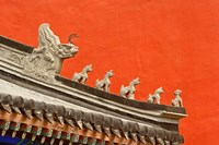 Rooftop figures and colorful wall, Forbidden City, Beijing, China by Adam Jones - various sizes