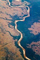 River flowing through land below, Madagascar Fine Art Print