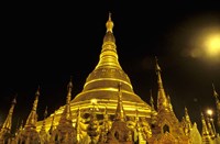 Shwedagon Pagoda at Night, Yangon, Myanmar Fine Art Print