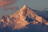 South Georgia Island. Mountain peak at dawn Fine Art Print