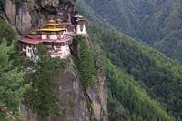 Tiger's Nest Dzong Perched on Edge of Steep Cliff, Paro Valley, Bhutan Fine Art Print