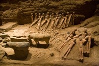 Terra cotta animals, eunuchs, Han Dynasty, Xian, China Fine Art Print