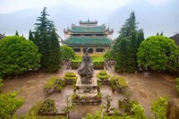 Sunset View of Qu Yuan Temple, Yangtze River, China Fine Art Print