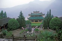 Temple of Quyuan, Three Gorges, Yangtze River, China Fine Art Print