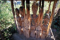 Statue Honoring Fallen Heroes, Konso Waka, Omo River Region, Ethiopia Fine Art Print