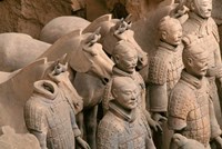 Terra Cotta Warriors and Horses at Emperor Qin Shihuangdi's Tomb, China Fine Art Print