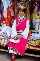 Withtibetan Traditional Clothing Display, Yunnan Province, China Fine Art Print
