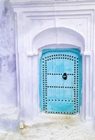 Traditional Moorish-styled Blue Door, Morocco Fine Art Print
