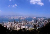 View of City from Victoria Peak, Hong Kong, China Fine Art Print