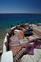 Village Cafe and Terrace on the Red Sea, Egypt Fine Art Print