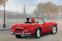 A Ride in Paris III Red Car Fine Art Print