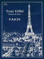Blueprint Eiffel Tower Fine Art Print