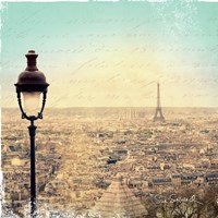 Eiffel Landscape Letter Blue I Fine Art Print