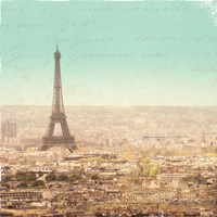 Eiffel Landscape Letter Blue II Fine Art Print
