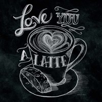 Love You a Latte  No Border Square Fine Art Print