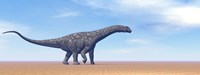 Large Argentinosaurus dinosaur walking in the desert by Elena Duvernay - various sizes