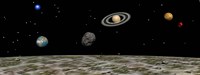 View of the universe and planets as seen from a distant moon by Elena Duvernay - various sizes