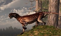A leopard coated Lycaenops hunts among a forest Fine Art Print