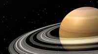 Close-up of Saturn and its planetary rings Fine Art Print