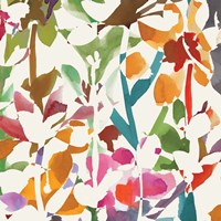 Pink Garden Square II White Fine Art Print