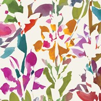 Pink Garden Square III White Fine Art Print