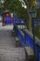Blue Temple walkway, Fengdu, Chongqing Province, China Fine Art Print