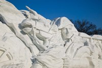 CHINA, Heilongjiang, Napoleon Snow Sculpture Fine Art Print