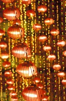 Beijing Hotel Lobby and Red Chinese Lanterns, China Fine Art Print