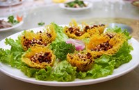 Dish Served at Restaurant, Beijing, China Fine Art Print