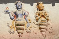 Indian And Buddhist Gods On Temple, Thiksey, Ladakh, India Fine Art Print