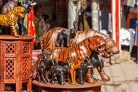 Souvenir Tiger Sculptures, New Delhi, India Fine Art Print