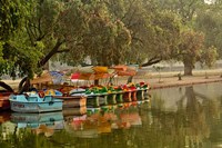 Boat reflection, Delhi, India Fine Art Print