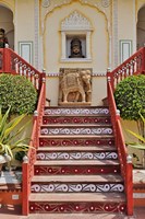 Steps at Raj Palace Hotel, Jaipur, India Fine Art Print