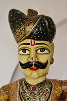 Statue Head, Raj Palace Hotel, Jaipur, India Fine Art Print
