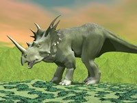 3D rendering of a Styracosaurus dinosaur Fine Art Print