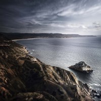 Sea and mountains, Nebida, Sardinia, Italy Fine Art Print