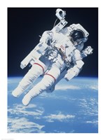 AstronautTaking a Spacewalk Fine Art Print