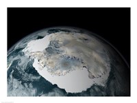 Satellite View of Earth Showing Frozen Continent of Antarctica - various sizes