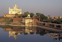 Temple Reflection and Locals, Rajasthan, India Fine Art Print