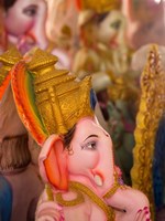 Ganesha statue for the Ganesha Chaturthi festival, Bangalore, India Fine Art Print