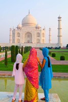 Hindu Women with Veils in the Taj Mahal, Agra, India Fine Art Print