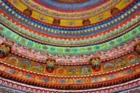 Ceiling of Shree Laxmi Narihan Ji Temple, Jaipur, Rajasthan, India. Fine Art Print