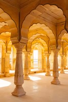 Colonnaded gallery, Amber Fort, Jaipur, Rajasthan, India. Fine Art Print