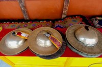 Brass cymbals at Hemis Monastery, Ladakh, India Fine Art Print