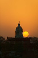Brahma Temple at sunset, Pushkar, Rajasthan, India Fine Art Print