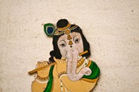 Mural depicting Ganesha, a Hindu deity, inside City Palace, Udaipur, Rajasthan, India Fine Art Print